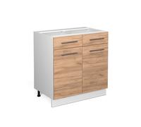 Meuble cuisine Fame-Line, 80cm sans PT, Chêne de force doré/Blanc, Vicco 38432