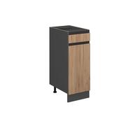 Meuble cuisine R-Line, 30cm J-Shape, sans PT, Chêne de force doré/Anthracite, Vicco 39758