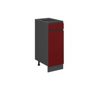 Vicco Meuble Cuisine R-Line, Rouge, 30cm | 1 Tiroir · Sans plan de travail · Pieds réglables en hauteur · 1 Porte · Librement combinable