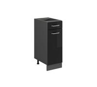 Meuble cuisine R-Line, 30cm sans PT, Noir Haute brillance/Anthracite, Vicco 41174
