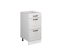 Meuble cuisine R-Line, 40cm avec tiroirs, sans PT, Blanc campagne/Blanc, Vicco 37740