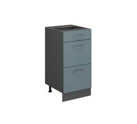 Meuble cuisine R-Line, 40cm avec tiroirs, sans PT, Bleu-gris/Anthracite, Vicco 41177