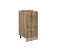 Meuble cuisine R-Line, 40cm avec tiroirs, sans PT, Chêne Artisan/Chêne de force doré, Vicco 49152