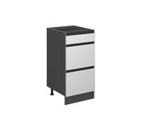 Meuble cuisine R-Line, 40cm J-Shape, avec tiroirs, sans PT, Blanc/Anthracite, Vicco 39766