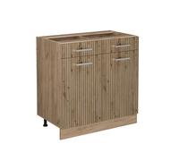 Meuble cuisine R-Line, 80cm sans PT, Chêne Artisan/Chêne de force doré, Vicco 49123