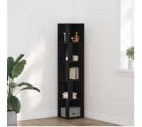 vidaXL Étagères d'angle Chêne noir 33×33×164,5 cm, bois d'ingénierie, unité de rangement