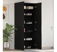 vidaXL Cabinet à Chaussures Noir 80 x 35.5 x 180 cm Bois d'ingénierie, Étagère à Chaussures Moderne, Meuble de Rangement rectangulaire, Organisateur Polyvalent pour intérieur