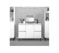 vidaXL Meuble d'évier 80x33x60 cm blanc bois d'ingénierie 4 tiroirs
