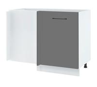 Meuble d'angle bas Lovia gris Mat 1 porte L 105 cm - Cuisineandcie