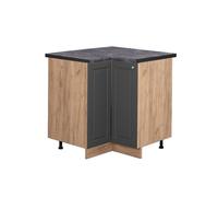 Meuble d'angle Fame-Line, 80.5cm, PT Anthracite, Anthracite-or/Chêne de force doré, Vicco 46016