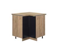 Meuble d'angle Fame-Line, 80.5cm, PT Chêne, Noir rayé/Chêne de force doré, Vicco 50798