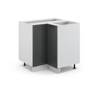 Meuble d'angle Fame-Line, 80.5cm sans PT, Anthracite campagne/Blanc, Vicco 36021