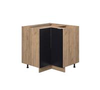 Meuble d'angle Fame-Line, 80.5cm sans PT, Noir rayé/Chêne de force doré, Vicco 50796