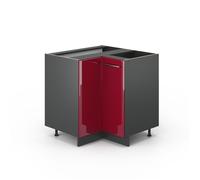 Meuble d'angle Fame-Line, 80.5cm sans PT, Rouge bordeaux Haute brillance/Anthracite, Vicco 35558