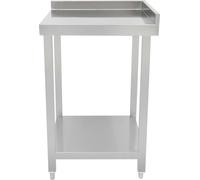 Meuble d'angle modulaire pour bar à cocktails, pare-éclaboussures de 5 cm, 85 x 55 x 55 cm, étagère à deux niveaux, plan de travail, espace de préparation, acier inoxydable robuste, pieds réglables, 2