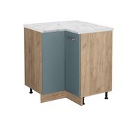 Meuble d'angle R-Line, 75.6cm PT Marbre, Bleu-gris/Chêne de force doré, Vicco 46694