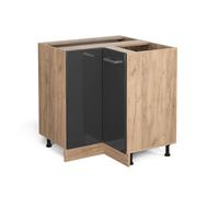 Meuble d'angle R-Line, 75.6cm sans PT, Anthracite Haute brillance/Chêne de force doré, Vicco 37120