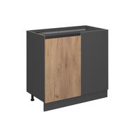 Meuble d'angle R-Line, 86cm J-Shape, sans PT, Chêne de force doré/Anthracite, Vicco 39768