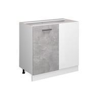 Meuble d'angle R-Line, 86cm sans PT, Béton/Blanc, Vicco 37751