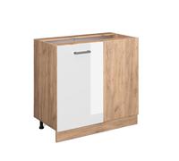 Vicco Meuble d'angle R-Line, Blanc Haute Brillance, 86cm | Relie deux côtés de la cuisine · Sans plan de travail · Pieds réglables en hauteur · 1 Porte · Grand espace intérieur ✓