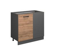 Meuble d'angle R-Line, 86cm sans PT, Chêne de force doré/Anthracite, Vicco 37828