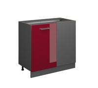 Meuble d'angle R-Line, 86cm sans PT, Rouge brillant/Anthracite, Vicco 37827