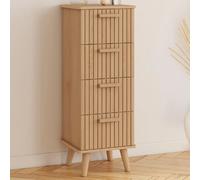 IDMARKET Meuble de rangement 4 tiroirs JULIETTE chiffonnier d'appoint effet lattes