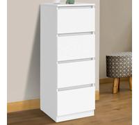 Meuble d'appoint 4 tiroirs TOMI 30 cm chiffonnier bois blanc pour entrée salle de bain