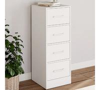 Meuble d'appoint 4 tiroirs UPPAH 30 cm chiffonnier, meuble de rangement bois blanc