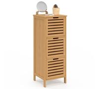 Meuble d'appoint salle de bain bambou BEA 3 portes 30 x 30 x 80 cm