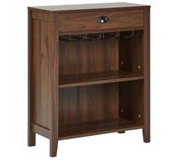 Meuble d'Appoint Traditionnel en Bois avec Tiroir et Porte-Verres Meuble de