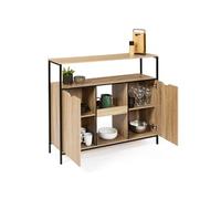Meuble de bar avec portes et étagères DETROIT design industriel