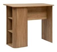 Atmosphera Créateur d'Intérieur - Table à Manger Bar Colva - 3 Compartiments de Rangement - Table Haute Effet Chêne - L120cm x H102cm