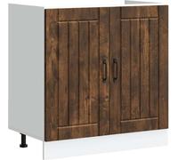 Meuble de base de lavabo Lucca chêne fumé bois d'ingénierie