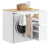 Meuble de buanderie avec niche lave-linge - SOBUY - 2 tiroirs coulissants - Niche pour lave-linge standard