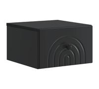 Meuble de chevet mural avec tiroir noir 33 x 34,5 x 20 cm | Bois d'ingénierie, design suspendu, tiroir avec poignées, gain de place, chambre à coucher, salon, noir, facile