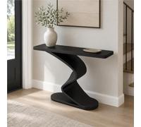 Meuble De Couloir Moderne, Table De Couloir Étroite, Console Entrée Moderne | Base Courbe Décorative, Plateau Arrondi Et Format Étroit Pour Entrée, Hall Ou Salon Contemporain(Black,59"/150cm)