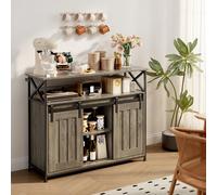 Meuble de cuisine à portes coulissantes, style industriel, avec étagères réglables et pieds réglables en hauteur, pour salle à manger et salon, gris vintage/gris Ce buffet convient parfaitement à la c