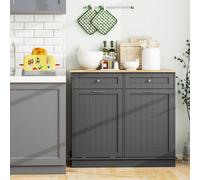 Meuble de cuisine avec bac à déchets escamotable - Armoire à poubelle - Récipient à déchets intégré - Poubelle escamotable - Armoire pour conteneur à déchets