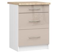 Akord Meuble bas de cuisine 3 tiroirs - Blanc