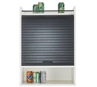 Meuble de Cuisine Blanc Rideau Noir ou Blanc 4 Niches L 54 H 76.6 P 35.4 cm - Noir - L 54 x l 35.4 x H 76.6 cm