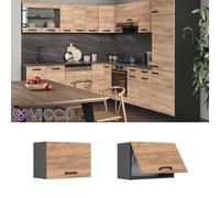 Elément haut de cuisine R-Line, 60cm Plat, Chêne de force doré/Anthracite, Vicco 34897