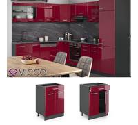 Meuble de cuisine, élément haut, élément bas, cuisine intégrée,anthracite, VICCO