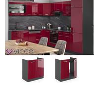 Meuble de cuisine, élément haut, élément bas, cuisine intégrée,anthracite, VICCO