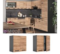 Elément haut de cuisine R-Line, 60cm, Chêne de force doré/Anthracite, Vicco 34896
