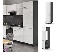 Armoire pour frigo R-Line, 60cm, Blanc Haute brillance/Anthracite, Vicco 34916