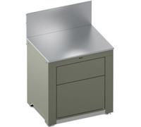Meuble de cuisine extérieure ENO MODULO Plan de travail-Tiroirs-Sauge