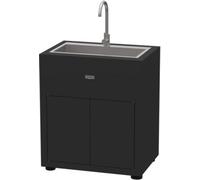 Meuble de cuisine extérieure LE MARQUIER avec evier integre 80x55 cm noir