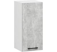 Meuble de cuisine haut AKORD W30 OLIWIA modulable Blanc 30 cm 1 porte façade Béton 2 étagères 30x30x58 cm Blanc / Gris