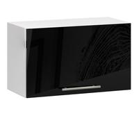 Meuble de cuisine haut AKORD W60 OLIWIA modulable Blanc 60 cm 1 porte couleur Noir Brillant 1 étagère 60x30x29 cm
